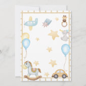 Animals Boy Baby shower Uitnodiging (Achterkant)