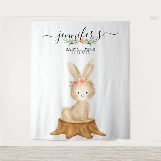 Animals bunny rabbit Family wildlife baby backdrop Wandkleed (Voorkant)