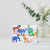 Animals Children's Calling Card Contactkaartje (Staand voorkant)