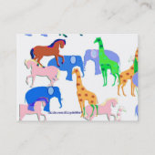 Animals Children's Calling Card Contactkaartje (Achterkant)