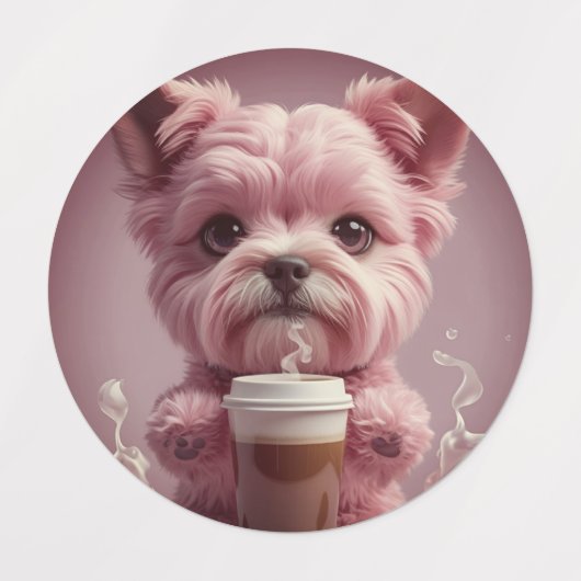 Animals drinking cute coffee labels (Design 2)
