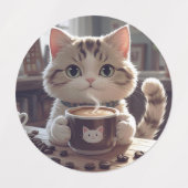 Animals drinking cute coffee labels (Design 1)