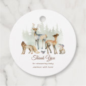 Animals Forest Woodland Baby shower Bedankjes Labels (Voorkant)