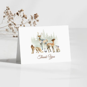 Animals Forest Woodland Baby shower Bedankkaart