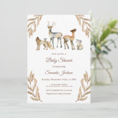 Animals Forest Woodland Baby shower Kaart (Staand voorkant)