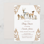 Animals Forest Woodland Baby shower Kaart (Voorkant / Achterkant)