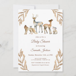 Animals Forest Woodland Baby shower Kaart