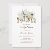 Animals Forest Woodland Baby shower Kaart (Voorkant)