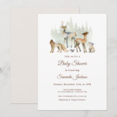 Animals Forest Woodland Baby shower Kaart (Voorkant / Achterkant)