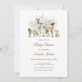 Animals Forest Woodland Baby shower Kaart