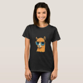 Animals Graphic  Alpaca Wearing Sunglasses 4 T-shirt (Voorkant volledig)