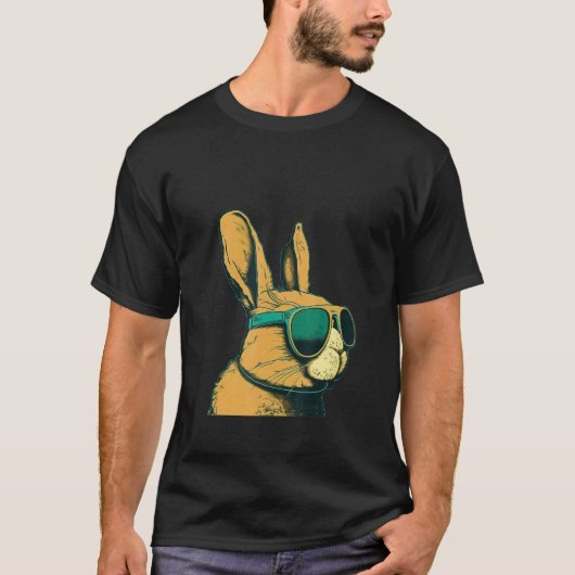 Animals Graphic  Bunny Wearing Sunglasses T-shirt (Voorkant)