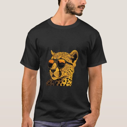 Animals Graphic Cheetah Wearing Sunglasses 2 T-shirt (Voorkant)