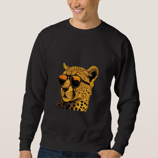 Animals Graphic  Cheetah Wearing Sunglasses 2 Trui (Voorkant)