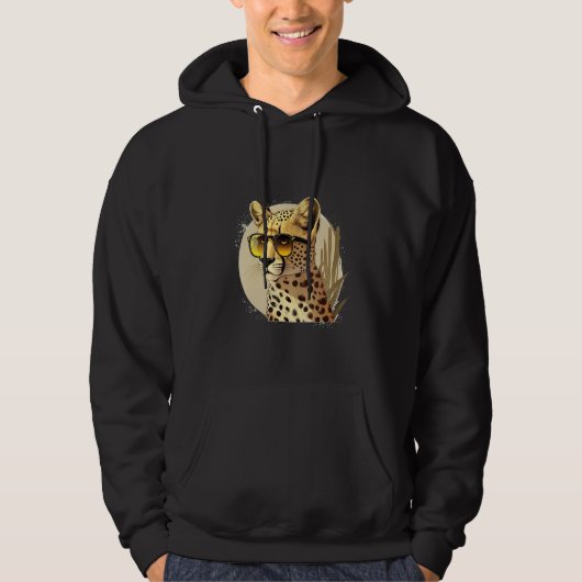Animals Graphic  Cheetah Wearing Sunglasses Hoodie (Voorkant)