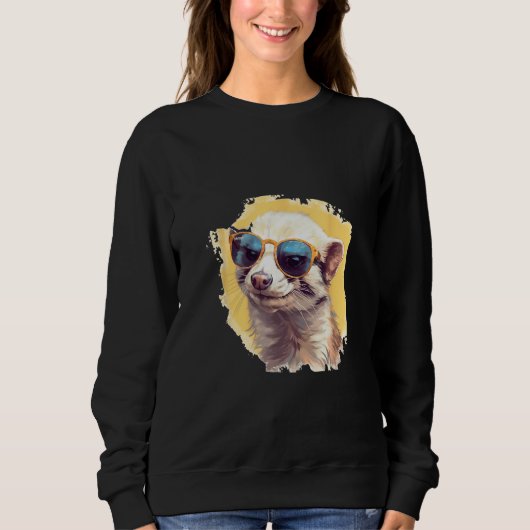 Animals Graphic  Ferret Wearing Sunglasses 2 Trui (Voorkant)