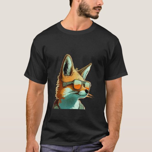 Animals Graphic  Fox Wearing Sunglasses 3 T-shirt (Voorkant)