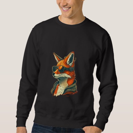 Animals Graphic Fox Wearing Sunglasses 5 Trui (Voorkant)