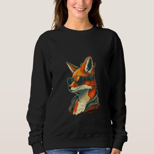 Animals Graphic  Fox Wearing Sunglasses 5 Trui (Voorkant)