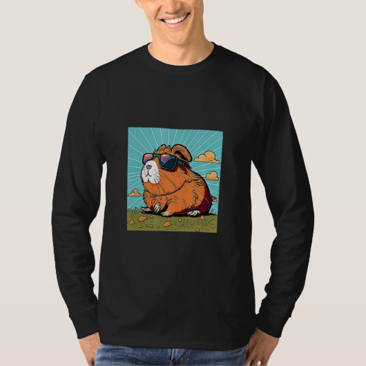 Animals Graphic  Guinea Pig Wearing Sunglasses 1 T-shirt (Voorkant)