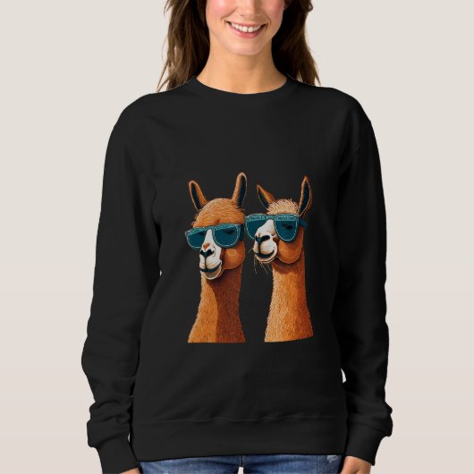 Animals Graphic  Llama Wearing Sunglasses 3 Trui (Voorkant)