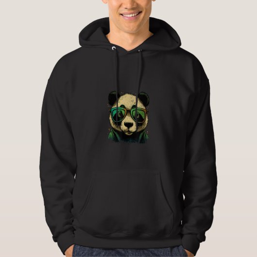 Animals Graphic  Panda Wearing Sunglasses 6 Hoodie (Voorkant)