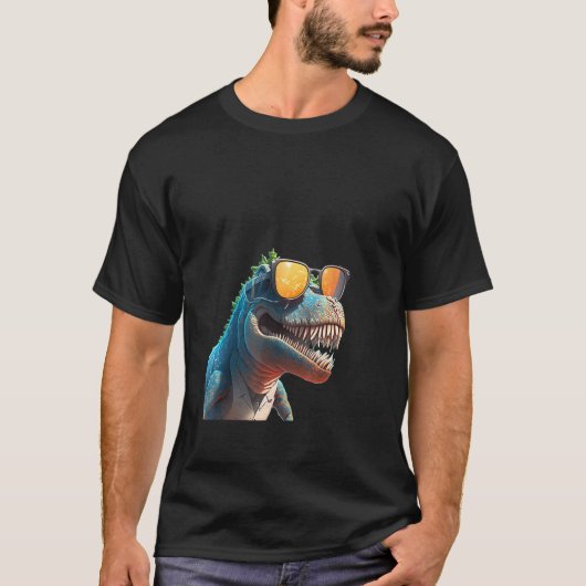 Animals Graphic  rex Dinosaur Wearing Sunglasses T-shirt (Voorkant)