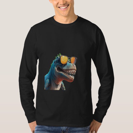 Animals Graphic  rex Dinosaur Wearing Sunglasses T-shirt (Voorkant)