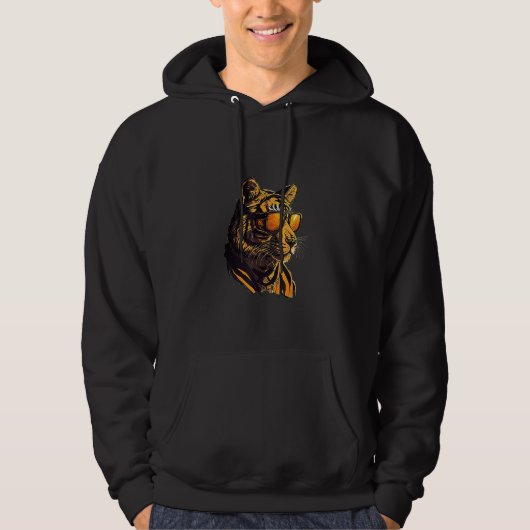 Animals Graphic  Tiger Wearing Sunglasses 4 Hoodie (Voorkant)