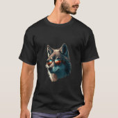 Animals Graphic  Wolf Wearing Sunglasses 4 T-shirt (Voorkant)