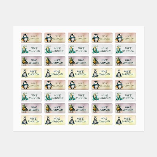 Animals Heroes waterdichte kinder naam kleding Labels (Vel)