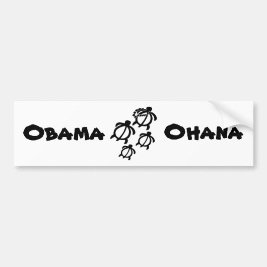 Animals_Honu_Ohana_Small, Obama, Ohana Bumpersticker (Voorkant)