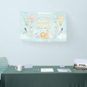 Animals Hot Air Balloons Clouds Cute Baby Shower  Spandoek (Beurs)