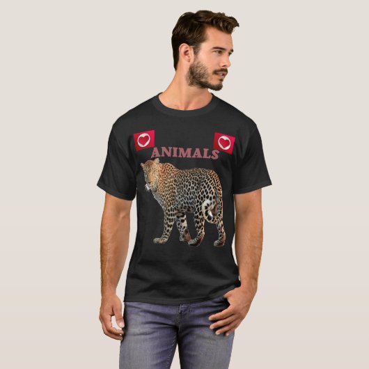 Animals I love You,Pets Retro Wild Novelty T-shirt (Voorkant volledig)