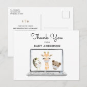 Animals in Masks Virtual Baby shower Dank u wel Briefkaart (Voorkant / Achterkant)