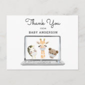 Animals in Masks Virtual Baby shower Dank u wel Briefkaart (Voorkant)
