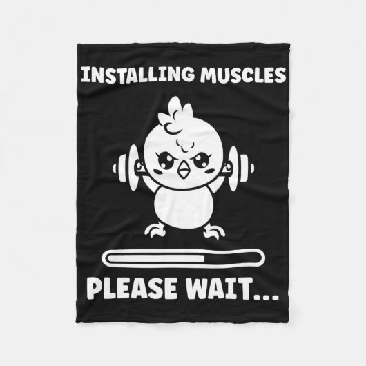 Animals Installing Muscles Fitness Bodybuilding Ch Fleece Deken (Voorkant)