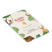 Animals Kingdom Jungle 4e Verjaardagsuitnodiging   Magneet (Rechterzijde)