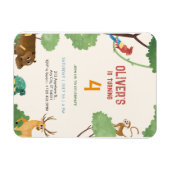 Animals Kingdom Jungle 4e Verjaardagsuitnodiging   Magneet (Horizontaal)