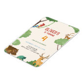 Animals Kingdom Jungle 4e Verjaardagsuitnodiging   Magneet (Linkerzijde)