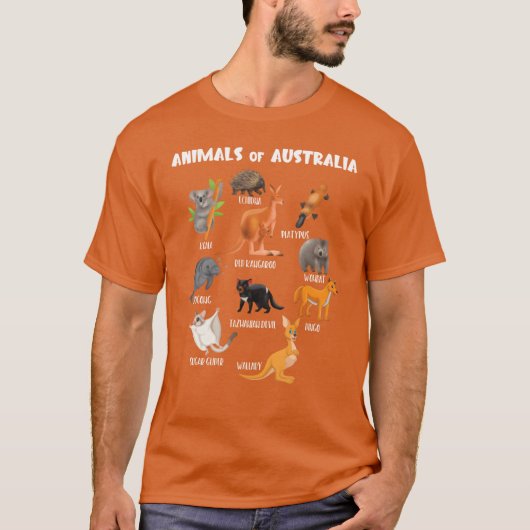 Animals Of Australia Animal Educational Kangaroo f T-shirt (Voorkant)
