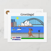 Animals of the World, Australia: Kangaroo & Koala Feestdagenkaart (Voorkant / Achterkant)