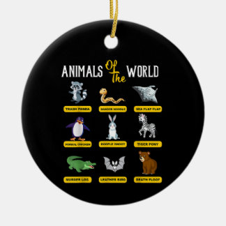 Animals Of The World Funny Animal Real Names Keramisch Ornament