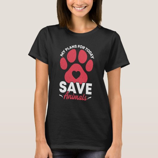 Animals Over People Animal Activist Rescue Conserv T-shirt (Voorkant)
