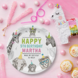 Animals Party Wild Animal Verjaardagspapier Bord