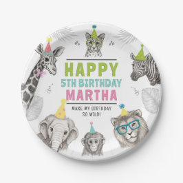 Animals Party Wild Animal Verjaardagspapier Bord