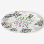 Animals Party Wild Animal Verjaardagspapier Bord (Gekanteld)
