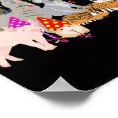 Animals Partying Cute Animals Having A Party Poster (Hoek)