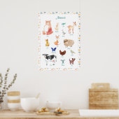 Animals Poster, Printable Wall Art, Educational Poster (Keuken)