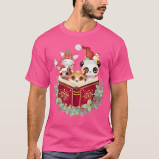 Animals read the Christmas story at Christmas frie T-shirt